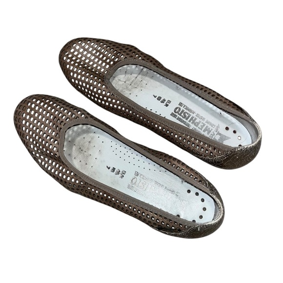 Mephisto Air-Relax Perforated Leather Flats Bronze Metallic Comfort Shoes 7 - Picture 1 of 7